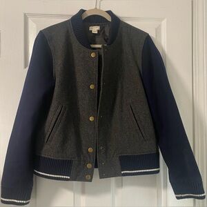 J. Crew Gray and Blue Bomber Jacket